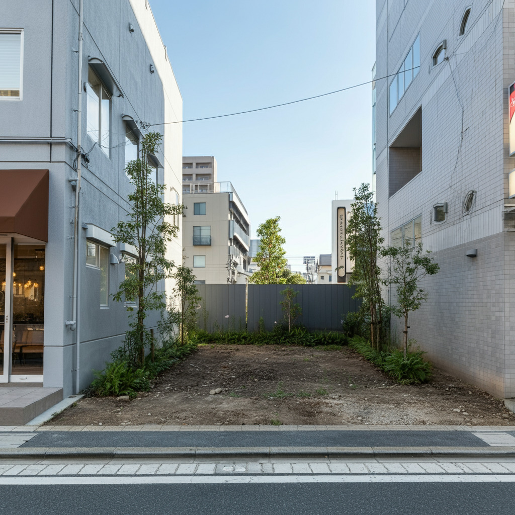 オフィス街の小さな空地