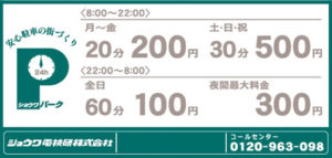 コインパーキングの売上料金設定
