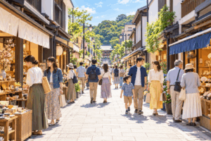 小町通りで買い物や散策を楽しむイメージ